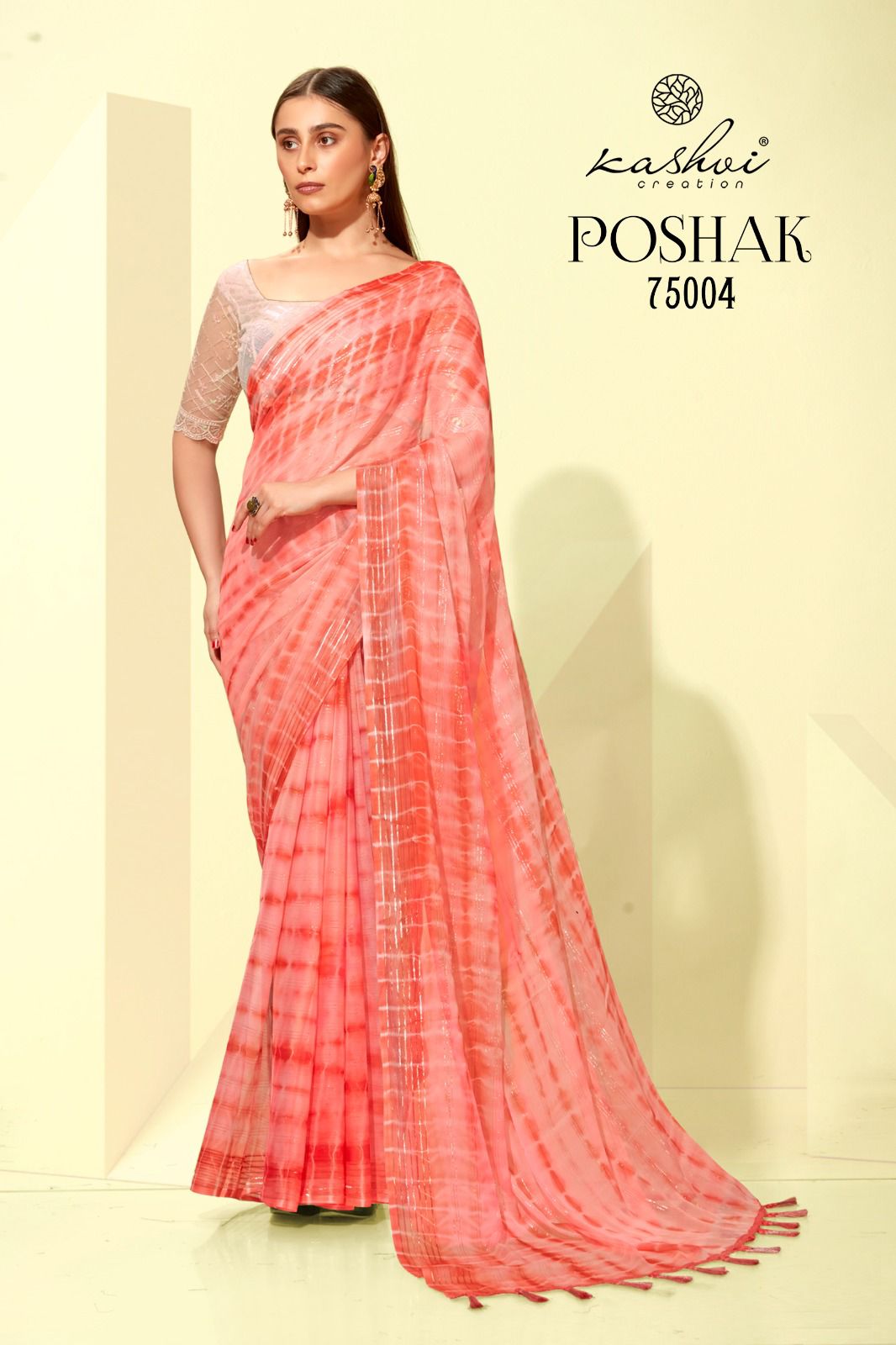 Poshak By Kashvi 75001-75008 Chiffon Sarees Catalog